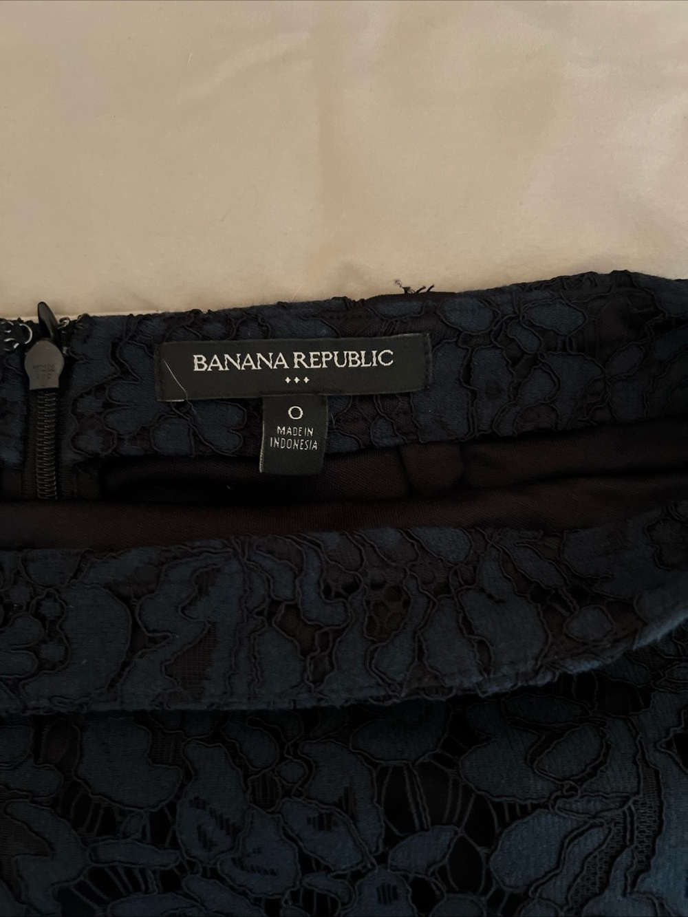 Banana Republic Navy Blue Lace Pencil Skirt